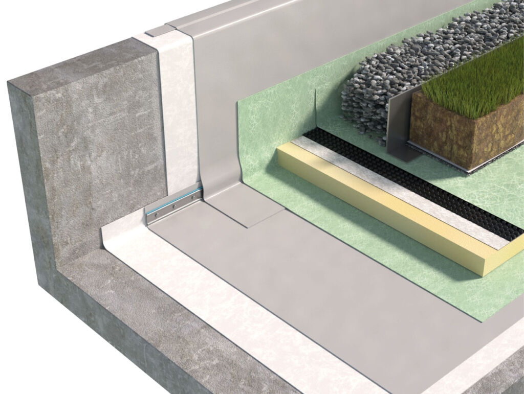 Sistema di copertura zavorrata con tetto verde estensivo - tetto-rovescio - Pannello isolante termico XPS