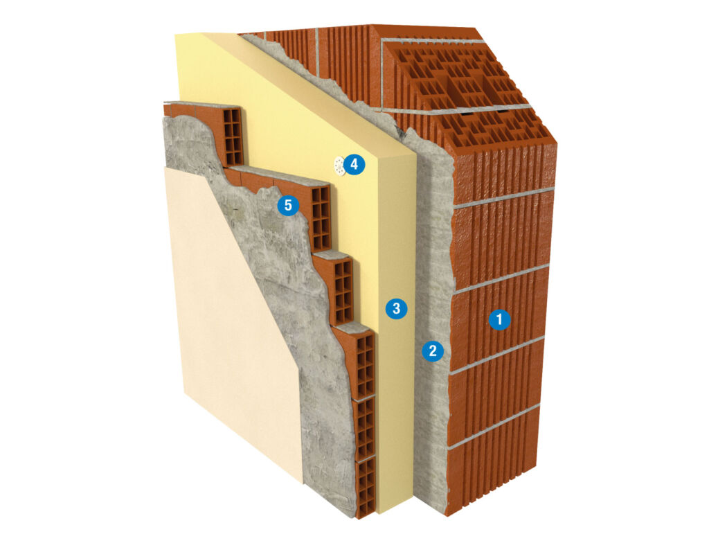 Sistema di isolamento per muratura perimetrale con intercapedine - Pannello isolante termico XPS